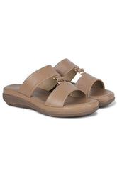 Casual Beige Open Toe Flats Round Toe Slip-On Flats